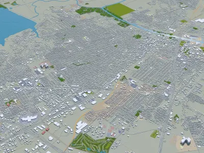 Waco Texas USA 35km Low-poly 3D model