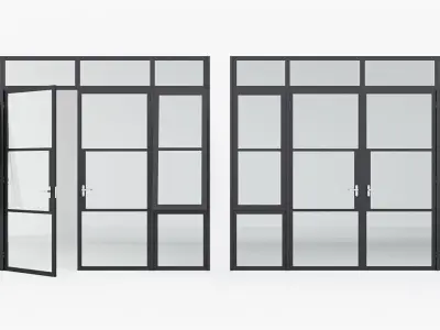 Collection Aluminium door x4 4 3D Model Pack