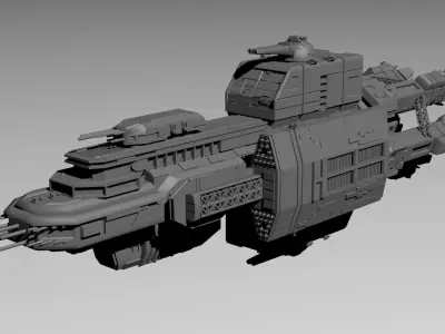 Expanse UNN Nathan Hale Leonidas-Class Battleship 3D print model