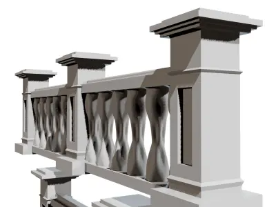 3D Concrete Balustrade v1 3D print model