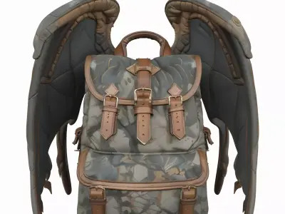 Premium 3D Gargoyle Wing Backpack Model Stone 3D model