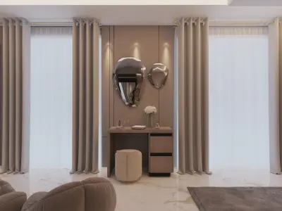 Bedroom interior scene 3D with Closets 3D model