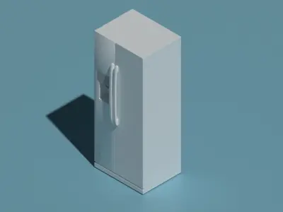 American style twin door fridge freezer with drinks dispenser Free 3D model