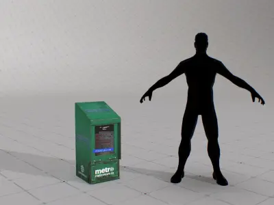 Vancouver Street News Stand Game Ready Prop Low-poly 3D model