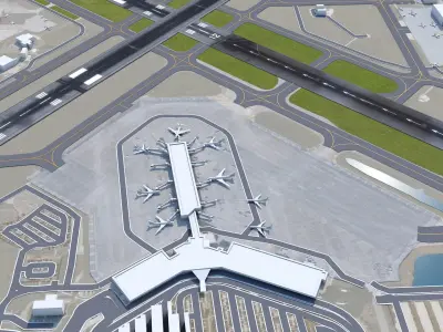 Sarasota Bradenton Airport 15km Low-poly 3D model