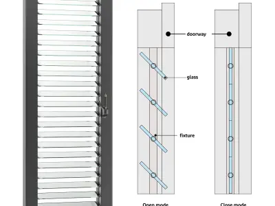 Jalousie window 3D model