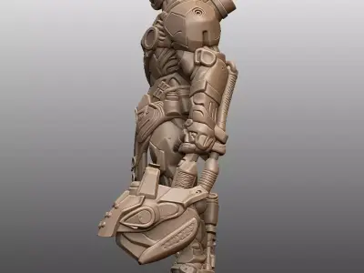 yber Warrior Elite High-Tech Armored Mecha Soldier 3D print model