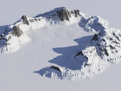Snowy Mountain 02 3D model