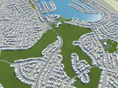 Victorville and Hesperia California USA 70km Low-poly 3D model