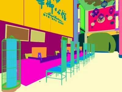 Business Restaurant - Coffee - Banquet  182 3D model