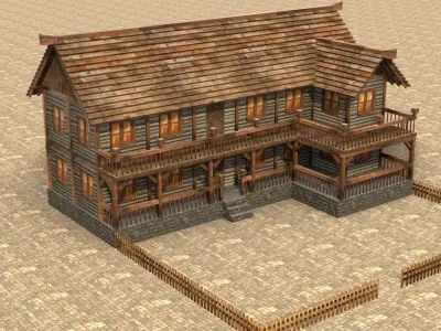 Medieval house fifteen 4 Low-poly 3D model
