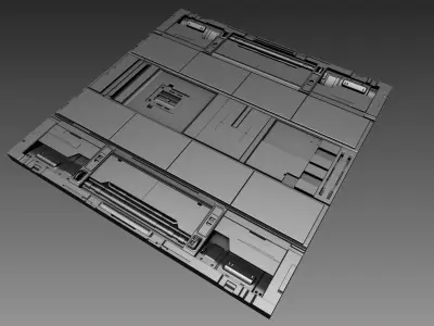 3d Sci-Fi Panel Module Low-poly 3D model