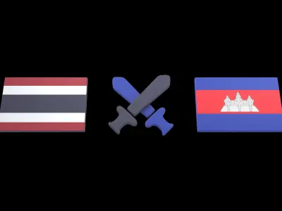 Thailand VS Cambodia War Icon v1 001 Low-poly 3D model