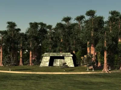 Old little outpost Low-poly 3D model