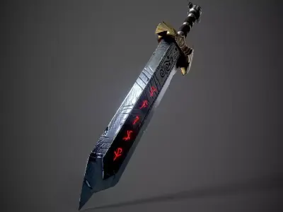 Sword with lights Low-poly 3D model purchase