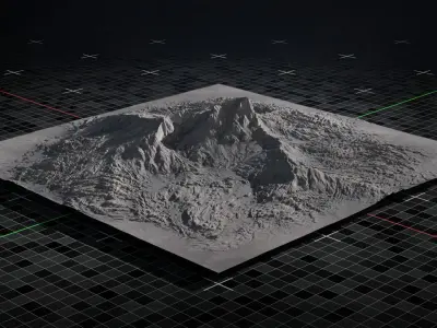Volcano Terrain Mountain Version 4 3D model