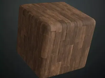 Rustic Dark Walnut Vertical Planks PBR Texture