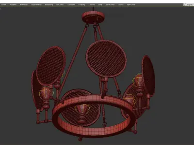 Cartweight 6 Light Oil Rubbed Bronze Round Chandelier Low-poly 3D model