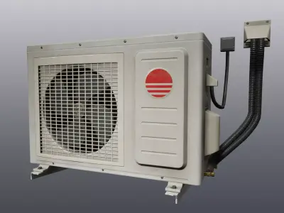 Air conditioning condenser unit Low-poly 3D model