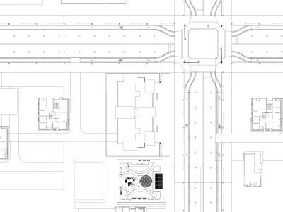 Modern Apartment Buildings with city model  Low-poly 3D model