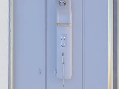 Shower cabin set 217 Low-poly 3D model