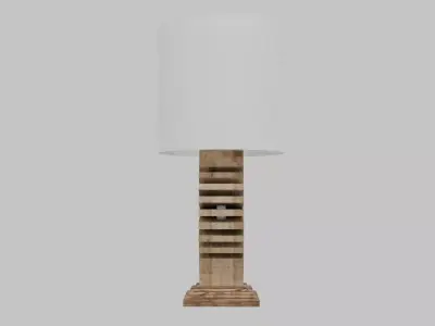 Expanded Wood Abstract Table Lamp Low-poly 3D model