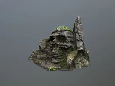 Skull Rock Low-poly 3D model 3