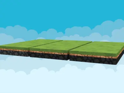Stylized Modular Platform Pack Low-poly 3D model