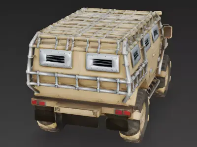 Heavy Desert Expedition Armored SUV 3D Model Low-poly 3D model