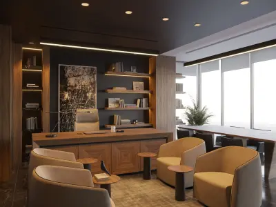 Modern Manager Office 3D Interior Scene 3D model