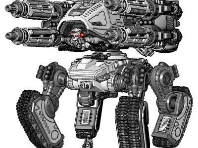 Project Gigante B - 28mm Super Heavy Fire Support Mech 3D print model