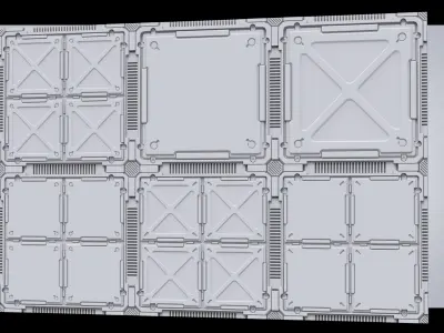 Sci-fi style interior ground deck high model PBR 3D model