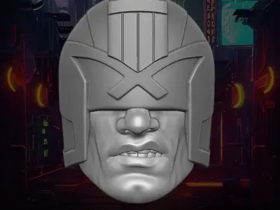 Judge Dredd fan art 3D printable file for action figures  3D print model