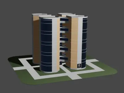 High Rise Office Space Building 3D model