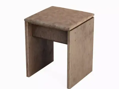 Wooden Stool A 04 Low-poly 3D model