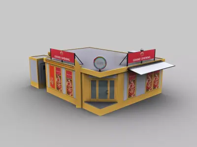 Pizza Shop Low-poly 3D model