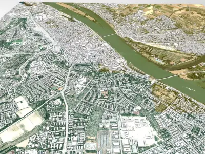 Cityscape Mainz Germany 3D model