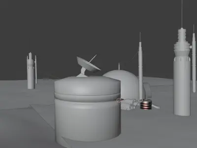  Tatooine inspired Martian colony 3D model