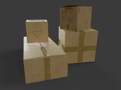 Carboard Box Low-poly 3D model