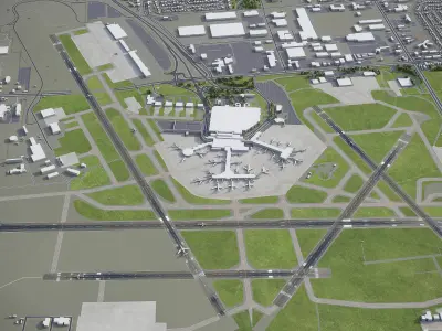 Milwaukee - Mitchell International Airport - MKE Low-poly 3D model