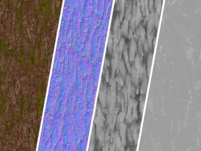 Bark  Materials 02- Seamless PBR 4k Texture