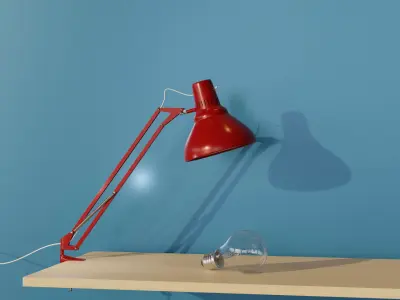 Desk Lamp Rigged - Luxo Style 3D model