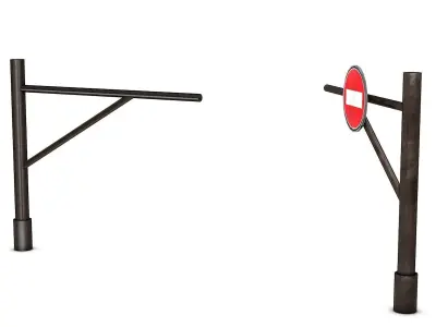 Wooden Barrier Low Poly Low-poly 3D model