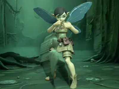 Humanoid Lizardfolk Shaman One 3D Character Low-poly 3D model