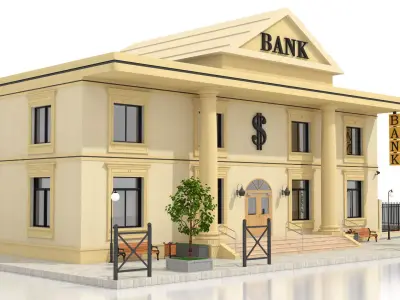 Bank Office Low-poly 3D model