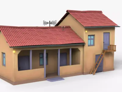 Cartoon House 01 Asian Traditional 3D model