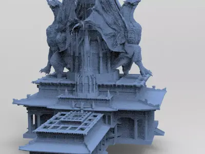 Dragon Temple Ronin temple 7  3D model