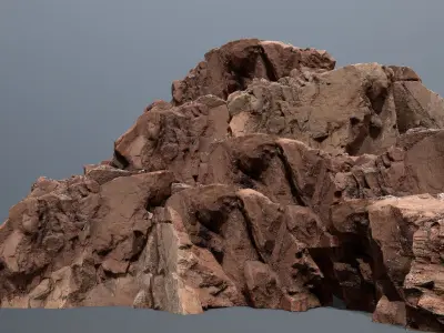 Mountain Low-poly 3D model 8