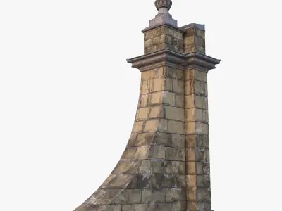 Stone Pillar 0004 Low-poly 3D model