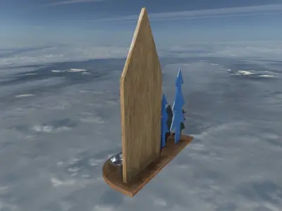 Wooden deco house candle 3D model